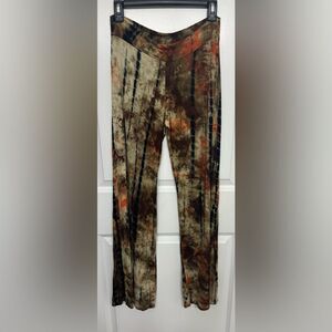 Wet Seal Boho Tie-Dye Flare Pants Size L Festival Vibe Y2K Retro Style